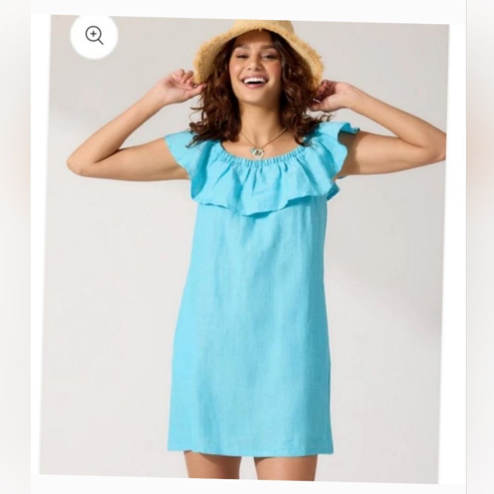 Tommy Bahama Blue Ruffled Sundress Resort Wear(Color Blue Not Turquoise Same)(31
